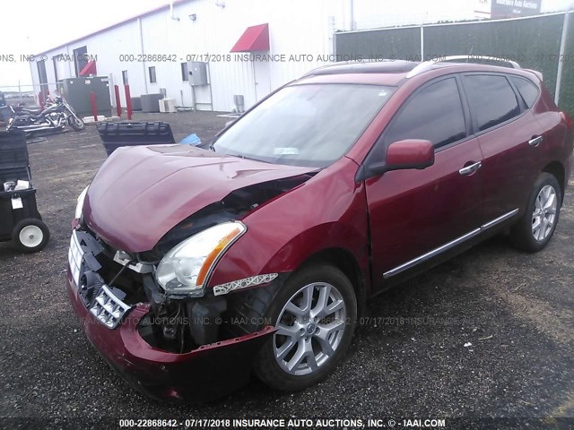 JN8AS5MT0CW287152 - 2012 NISSAN ROGUE S/SV RED photo 2