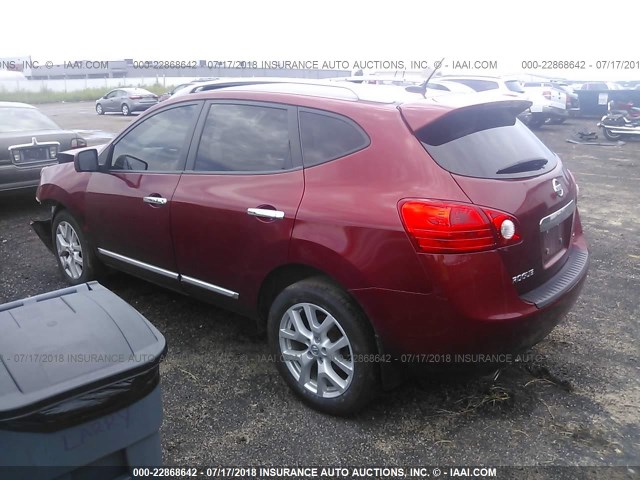 JN8AS5MT0CW287152 - 2012 NISSAN ROGUE S/SV RED photo 3