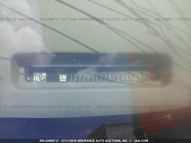 1G1ZB5E11BF204363 - 2011 CHEVROLET MALIBU LS SILVER photo 9