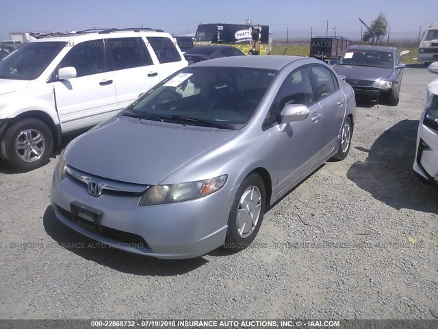 JHMFA36288S001428 - 2008 HONDA CIVIC HYBRID SILVER photo 2