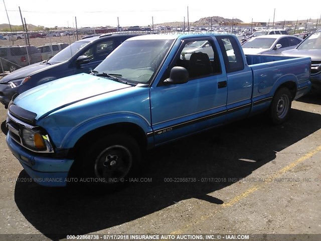 1GCCS19Z9SK257082 - 1995 CHEVROLET S TRUCK S10 BLUE photo 2