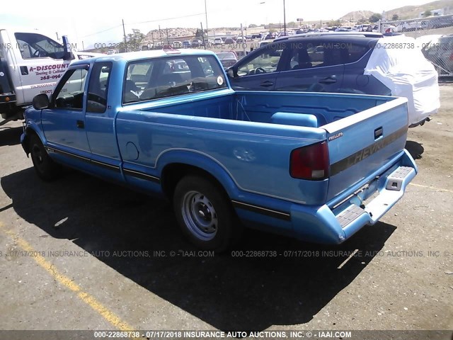 1GCCS19Z9SK257082 - 1995 CHEVROLET S TRUCK S10 BLUE photo 3