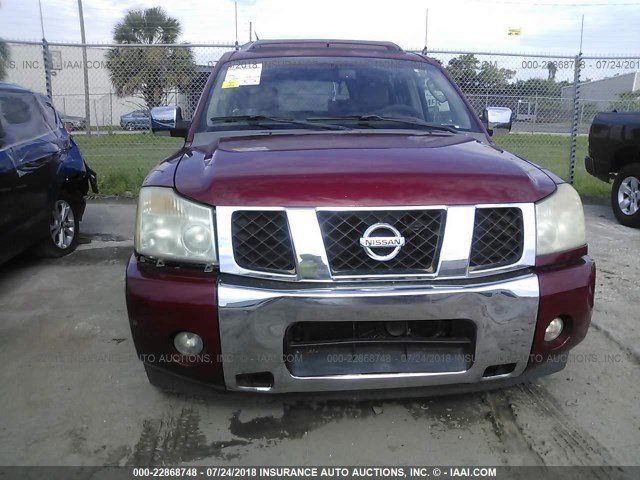 5N1BA08AX7N701463 - 2007 NISSAN ARMADA SE/LE RED photo 6