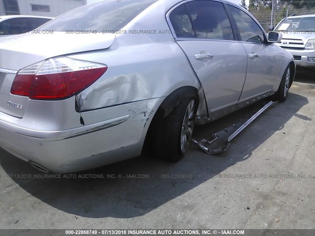 KMHGC46E09U020752 - 2009 HYUNDAI GENESIS 3.8L SILVER photo 6