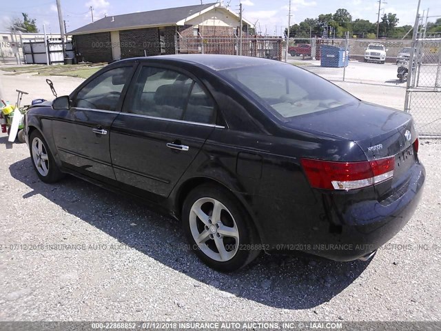 5NPEU46F96H043082 - 2006 HYUNDAI SONATA GLS/LX BLACK photo 3