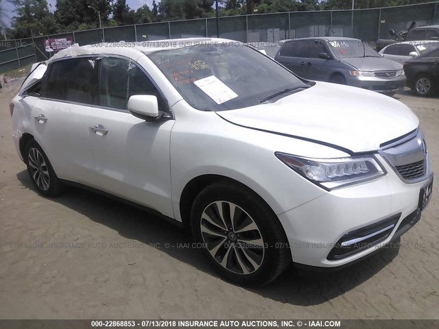 5FRYD4H62FB031153 - 2015 ACURA MDX WHITE photo 1