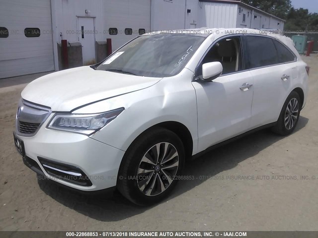 5FRYD4H62FB031153 - 2015 ACURA MDX WHITE photo 2