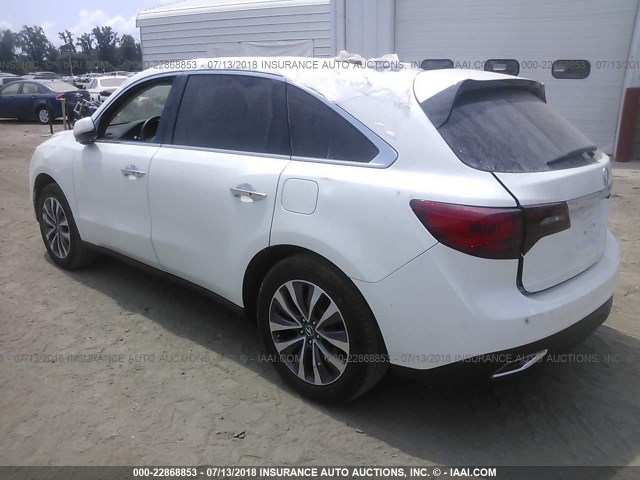 5FRYD4H62FB031153 - 2015 ACURA MDX WHITE photo 3