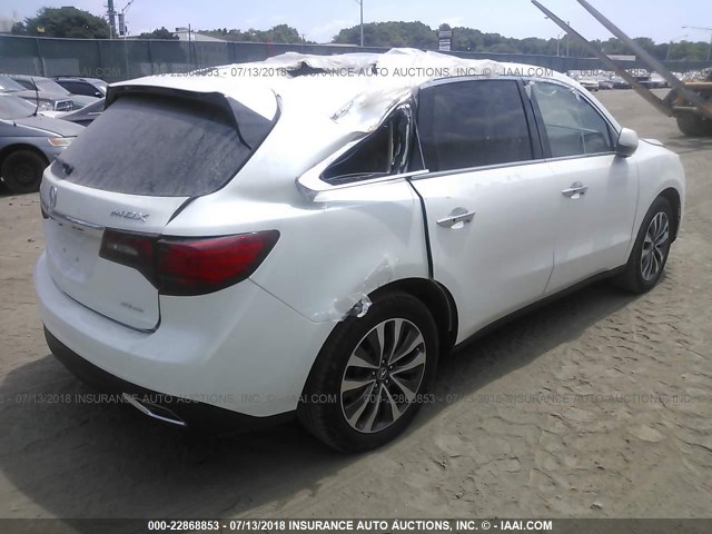5FRYD4H62FB031153 - 2015 ACURA MDX WHITE photo 4