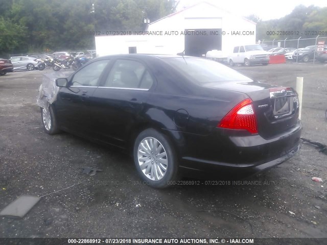 3FADP0L32AR316283 - 2010 FORD FUSION HYBRID BLACK photo 3