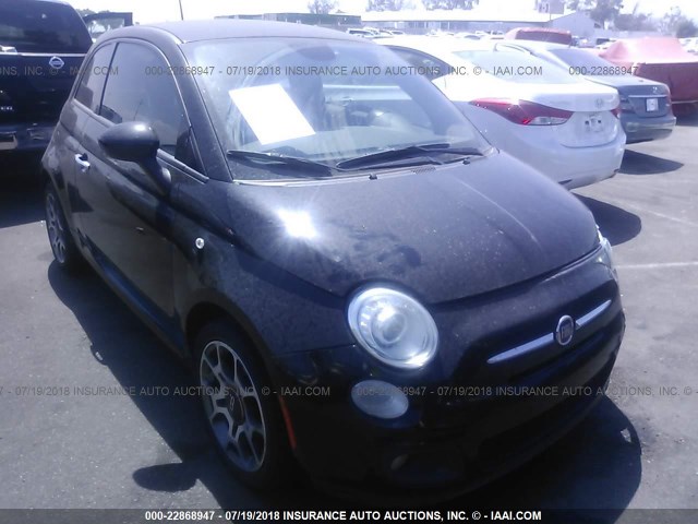 3C3CFFBRXFT608831 - 2015 FIAT 500 SPORT BLACK photo 1