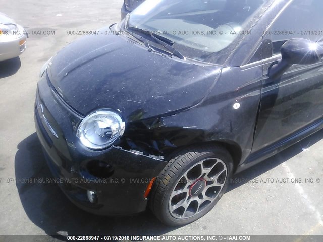 3C3CFFBRXFT608831 - 2015 FIAT 500 SPORT BLACK photo 6