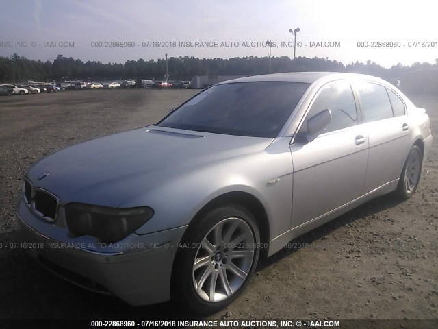 WBAGN63493DR19278 - 2003 BMW 745 LI SILVER photo 2