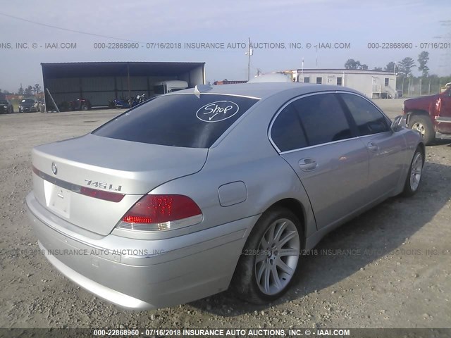 WBAGN63493DR19278 - 2003 BMW 745 LI SILVER photo 4