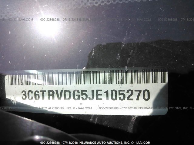 3C6TRVDG5JE105270 - 2018 RAM PROMASTER 2500 2500 HIGH WHITE photo 9