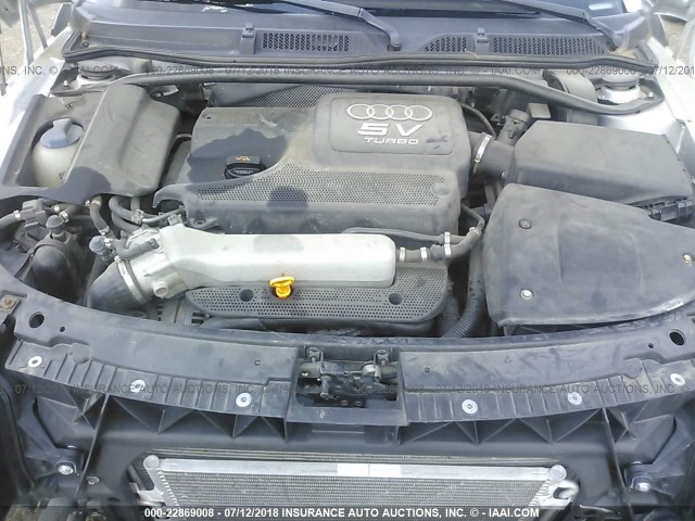 TRUTC28N231013272 - 2003 AUDI TT SILVER photo 10