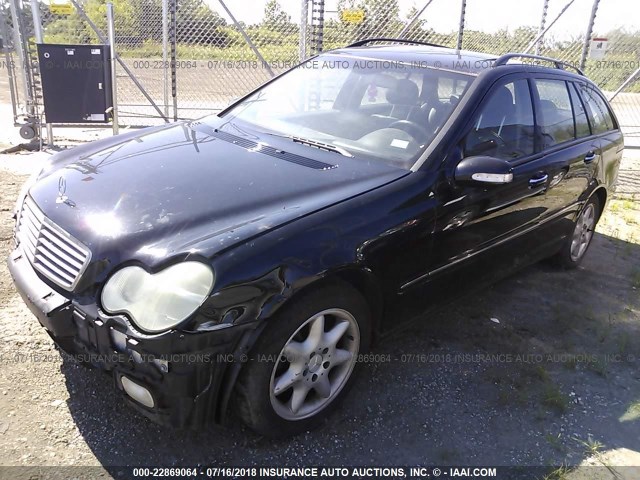 WDBRH84JX4F445820 - 2004 MERCEDES-BENZ C 320 4MATIC BLACK photo 2