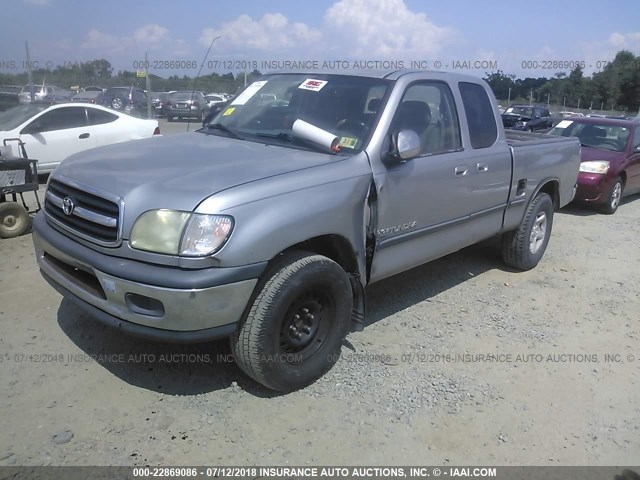 5TBRN34122S232878 - 2002 TOYOTA TUNDRA ACCESS CAB SR5 GRAY photo 2