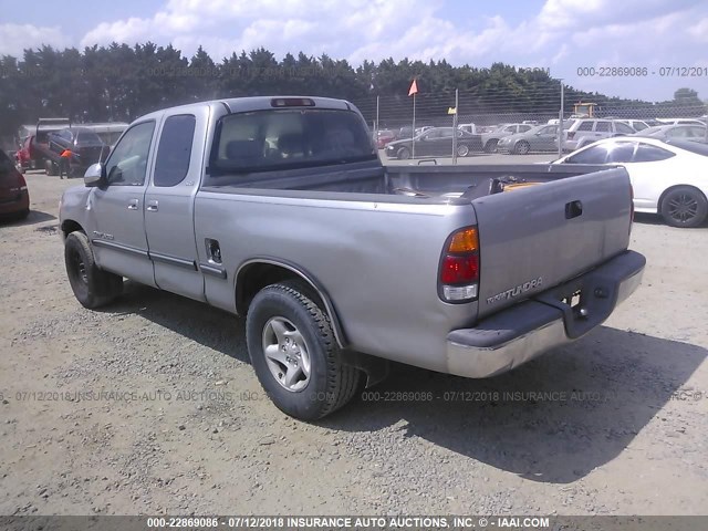 5TBRN34122S232878 - 2002 TOYOTA TUNDRA ACCESS CAB SR5 GRAY photo 3