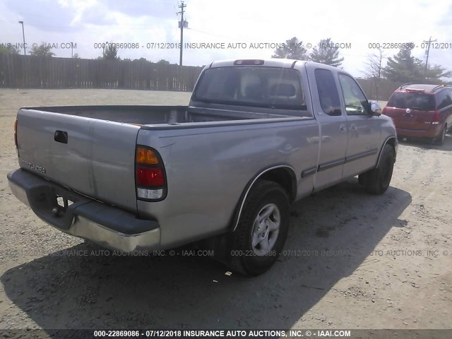 5TBRN34122S232878 - 2002 TOYOTA TUNDRA ACCESS CAB SR5 GRAY photo 4