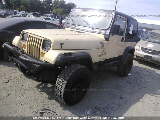 2J4FY39S9MJ118237 - 1991 JEEP WRANGLER / YJ ISLANDER TAN photo 2