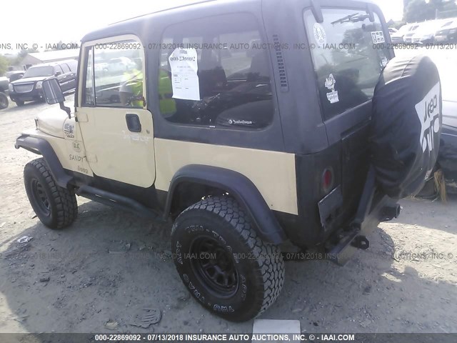 2J4FY39S9MJ118237 - 1991 JEEP WRANGLER / YJ ISLANDER TAN photo 3