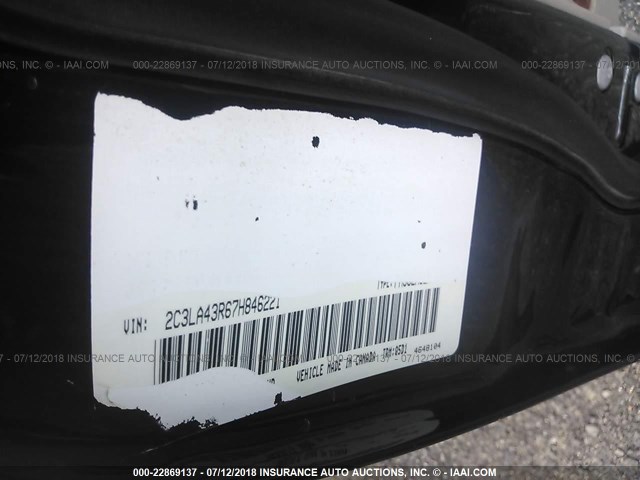 2C3LA43R67H846221 - 2007 CHRYSLER 300 BLACK photo 9