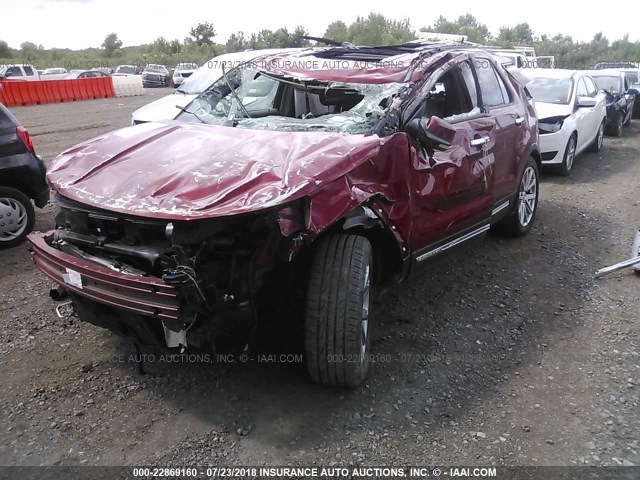 1FM5K8F81HGC23898 - 2017 FORD EXPLORER LIMITED 红色 照片 2