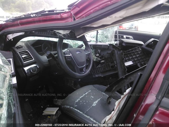 1FM5K8F81HGC23898 - 2017 FORD EXPLORER LIMITED RED photo 5