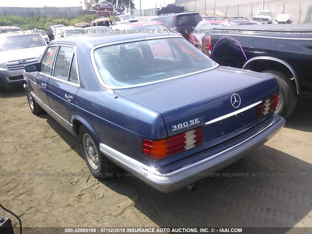 WDBCA32C8FA129530 - 1985 MERCEDES-BENZ 380 SE BLUE photo 3