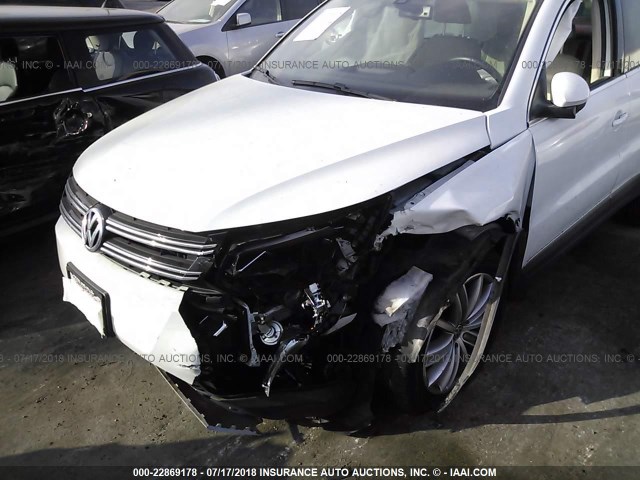 WVGAV7AX1GW558615 - 2016 VOLKSWAGEN TIGUAN S/SE/SEL/R-LINE WHITE photo 6