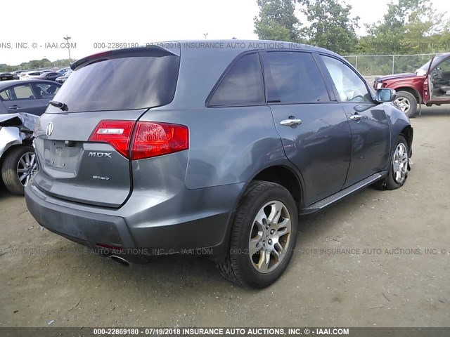 2HNYD28609H508189 - 2009 ACURA MDX TECHNOLOGY GRAY photo 4
