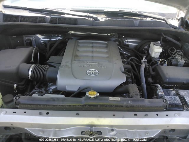 5TFRY5F17AX085991 - 2010 TOYOTA TUNDRA DOUBLE CAB SR5 SILVER photo 10