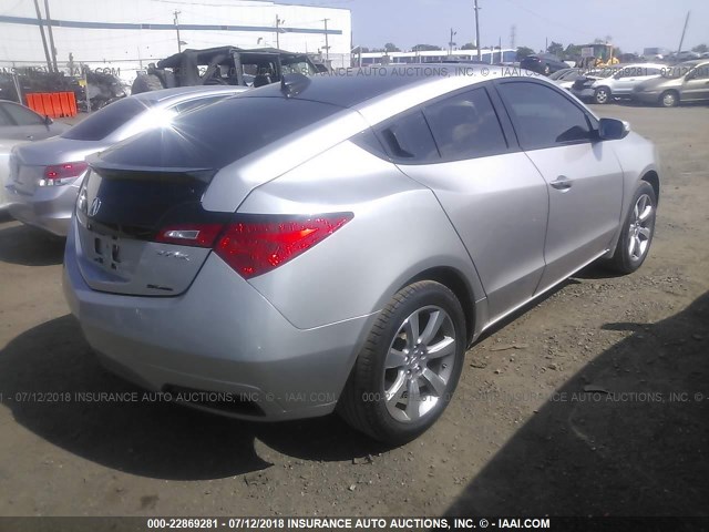 2HNYB1H48CH500931 - 2012 ACURA ZDX TECHNOLOGY SILVER photo 4