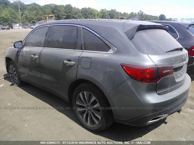 5FRYD4H48FB030894 - 2015 ACURA MDX TECHNOLOGY GRAY photo 3