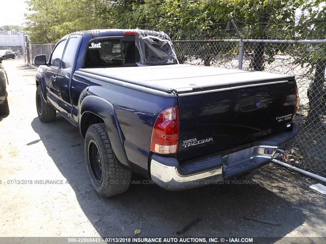 5TETU62NX6Z215374 - 2006 TOYOTA TACOMA PRERUNNER ACCESS CAB BLUE photo 3