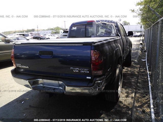 5TETU62NX6Z215374 - 2006 TOYOTA TACOMA PRERUNNER ACCESS CAB BLUE photo 4