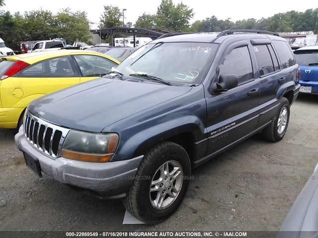 1J4GW48S32C125869 - 2002 JEEP GRAND CHEROKEE LAREDO BLUE photo 2