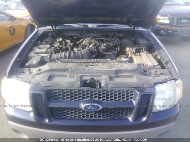 1FMZU77E11UB75577 - 2001 FORD EXPLORER SPORT TR  BLUE photo 10