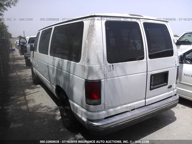 1FMRE11W43HA79076 - 2003 FORD ECONOLINE E150 WAGON WHITE photo 3