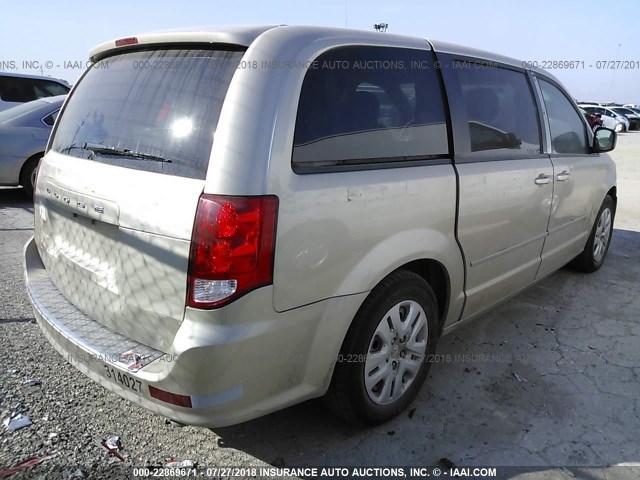 2C4RDGBG2ER345106 - 2014 DODGE GRAND CARAVAN SE TAN photo 4