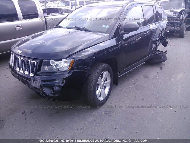 1C4NJCBA4ED643283 - 2014 JEEP COMPASS SPORT BLACK photo 2