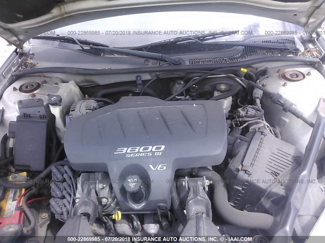 2G2WP522851150696 - 2005 PONTIAC GRAND PRIX SILVER photo 10