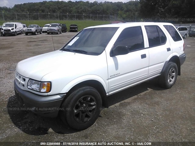 4S2CK58D424308462 - 2002 ISUZU RODEO S WHITE photo 2