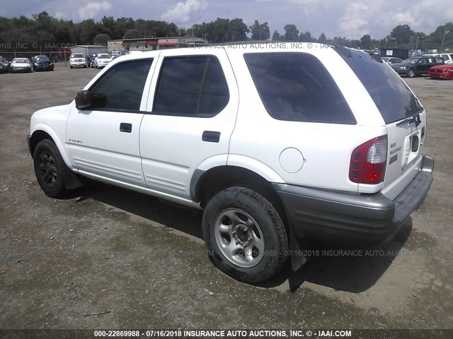 4S2CK58D424308462 - 2002 ISUZU RODEO S WHITE photo 3