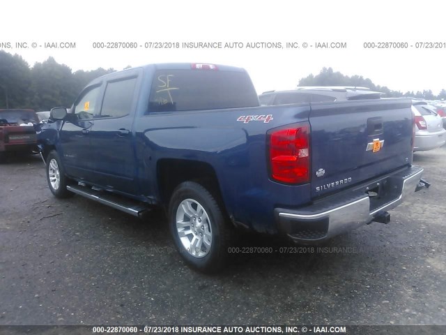 3GCUKREC9HG222949 - 2017 CHEVROLET SILVERADO K1500 LT BLUE photo 3