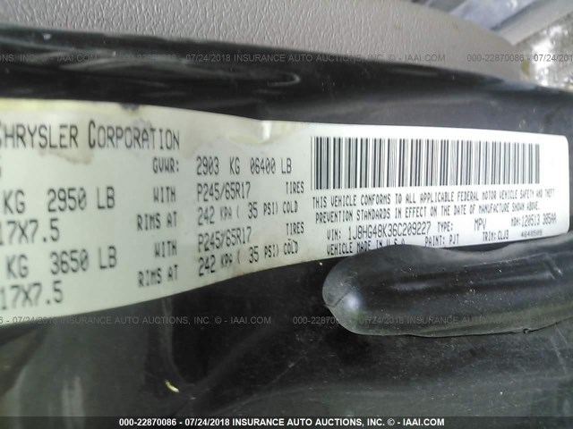 1J8HG48K36C209227 - 2006 JEEP COMMANDER ნაცრისფერი ფოტო 9