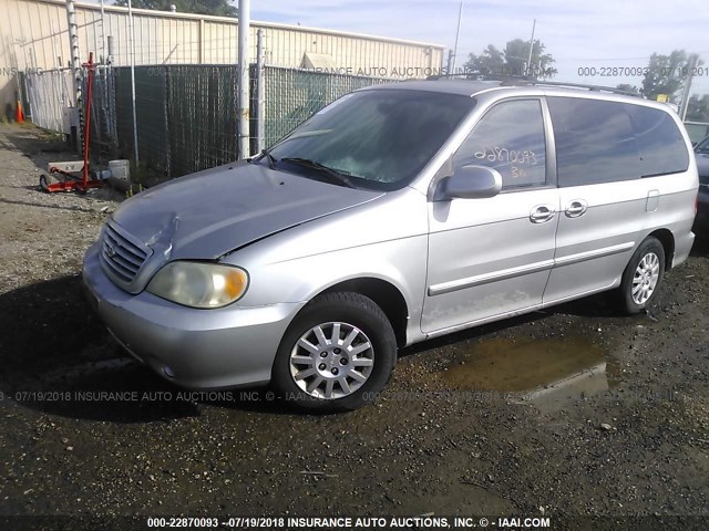 KNDUP131336467521 - 2003 KIA SEDONA EX/LX SILVER photo 2