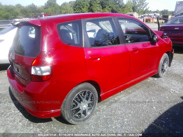 JHMGD38647S014364 - 2007 HONDA FIT S 红色 照片 4