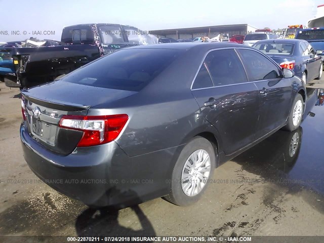 4T4BF1FK8DR290171 - 2013 TOYOTA CAMRY L/SE/LE/XLE GRAY photo 4